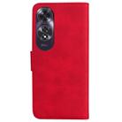 For OPPO A60 4G Skin Feel Pure Color Flip Leather Phone Case(Red) - 3