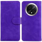For OPPO A3 Pro 5G Skin Feel Pure Color Flip Leather Phone Case(Purple) - 1