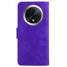 For OPPO A3 Pro 5G Skin Feel Pure Color Flip Leather Phone Case(Purple) - 3