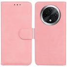 For OPPO A3 Pro 5G Skin Feel Pure Color Flip Leather Phone Case(Pink) - 1