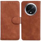 For OPPO A3 Pro 5G Skin Feel Pure Color Flip Leather Phone Case(Brown) - 1