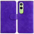 For OPPO K12x Skin Feel Pure Color Flip Leather Phone Case(Purple) - 1