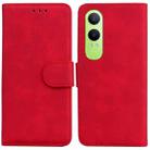 For OPPO K12x Skin Feel Pure Color Flip Leather Phone Case(Red) - 1