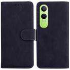 For OPPO K12x Skin Feel Pure Color Flip Leather Phone Case(Black) - 1