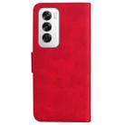 For OPPO Reno12 5G Global Skin Feel Pure Color Flip Leather Phone Case(Red) - 3