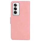 For OPPO Reno12 5G Global Skin Feel Pure Color Flip Leather Phone Case(Pink) - 3