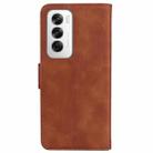 For OPPO Reno12 5G Global Skin Feel Pure Color Flip Leather Phone Case(Brown) - 3