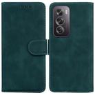 For OPPO Reno12 Pro 5G Global Skin Feel Pure Color Flip Leather Phone Case(Green) - 1