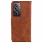For OPPO Reno12 Pro 5G Global Skin Feel Pure Color Flip Leather Phone Case(Brown) - 3