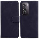 For OPPO Reno12 Pro 5G Global Skin Feel Pure Color Flip Leather Phone Case(Black) - 1