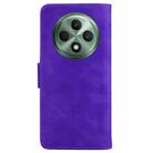 For OPPO Reno12 F 5G Skin Feel Pure Color Flip Leather Phone Case(Purple) - 3