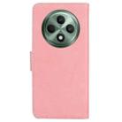 For OPPO Reno12 F 5G Skin Feel Pure Color Flip Leather Phone Case(Pink) - 3