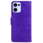 For OPPO Reno13 Global Skin Feel Pure Color Flip Leather Phone Case(Purple) - 3