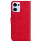 For OPPO Reno13 Global Skin Feel Pure Color Flip Leather Phone Case(Red) - 3