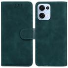 For OPPO Reno13 Global Skin Feel Pure Color Flip Leather Phone Case(Green) - 1