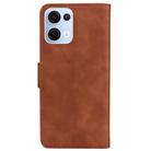 For OPPO Reno13 Global Skin Feel Pure Color Flip Leather Phone Case(Brown) - 3