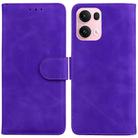 For OPPO Reno13 Pro Global Skin Feel Pure Color Flip Leather Phone Case(Purple) - 1