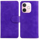 For OPPO A5 Pro 5G Skin Feel Pure Color Flip Leather Phone Case(Purple) - 1