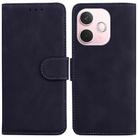 For OPPO A5 Pro 5G Skin Feel Pure Color Flip Leather Phone Case(Black) - 1