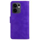 For OPPO Reno13 F 4G / 5G Skin Feel Pure Color Flip Leather Phone Case(Purple) - 3