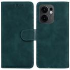 For OPPO Reno13 F 4G / 5G Skin Feel Pure Color Flip Leather Phone Case(Green) - 1