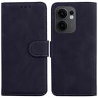 For OPPO Reno13 F 4G / 5G Skin Feel Pure Color Flip Leather Phone Case(Black) - 1