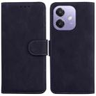 For OPPO A5x 5G / A3 4G / 5G / A3x 4G / 5G Skin Feel Pure Color Flip Leather Phone Case(Black) - 1
