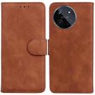 For Realme 11 4G Global Skin Feel Pure Color Flip Leather Phone Case(Brown) - 1