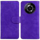 For Realme 11 5G/Narzo 60 India Version Skin Feel Pure Color Flip Leather Phone Case(Purple) - 1