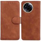 For Realme 11 5G Global Skin Feel Pure Color Flip Leather Phone Case(Brown) - 1