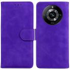 For Realme 11 Pro / 11 Pro+ / Narzo 60 Pro Skin Feel Pure Color Flip Leather Phone Case(Purple) - 1