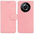 For Realme 11 Pro / 11 Pro+ / Narzo 60 Pro Skin Feel Pure Color Flip Leather Phone Case(Pink) - 1