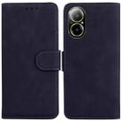 For Realme C67 4G Global Skin Feel Pure Color Flip Leather Phone Case(Black) - 1