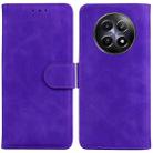 For Realme 12 5G Skin Feel Pure Color Flip Leather Phone Case(Purple) - 1