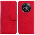 For Realme 12 5G Skin Feel Pure Color Flip Leather Phone Case(Red) - 1