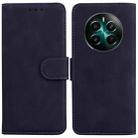 For Realme 12+ Skin Feel Pure Color Flip Leather Phone Case(Black) - 1