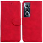 For Realme C65 4G Skin Feel Pure Color Flip Leather Phone Case(Red) - 1