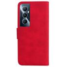 For Realme C65 4G Skin Feel Pure Color Flip Leather Phone Case(Red) - 3