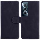 For Realme C65 4G Skin Feel Pure Color Flip Leather Phone Case(Black) - 1