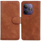 For Realme GT 6 / GT 6T / GT Neo6 Skin Feel Pure Color Flip Leather Phone Case(Brown) - 1