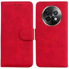 For Realme 13+ Global Skin Feel Pure Color Flip Leather Phone Case(Red) - 1