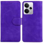For Realme 14 Skin Feel Pure Color Flip Leather Phone Case(Purple) - 1