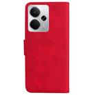 For Realme 14 Skin Feel Pure Color Flip Leather Phone Case(Red) - 3