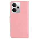 For Realme 14 Skin Feel Pure Color Flip Leather Phone Case(Pink) - 3