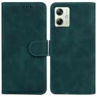 For Motorola Moto G54 Skin Feel Pure Color Flip Leather Phone Case(Green) - 1