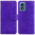 For Motorola Moto G Play 4G 2024 Skin Feel Pure Color Flip Leather Phone Case(Purple) - 1