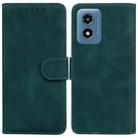 For Motorola Moto G Play 4G 2024 Skin Feel Pure Color Flip Leather Phone Case(Green) - 1