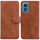 For Motorola Moto G Play 4G 2024 Skin Feel Pure Color Flip Leather Phone Case(Brown) - 1