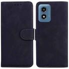 For Motorola Moto G Play 4G 2024 Skin Feel Pure Color Flip Leather Phone Case(Black) - 1