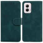 For Motorola Moto G Power 5G 2024 Skin Feel Pure Color Flip Leather Phone Case(Green) - 1